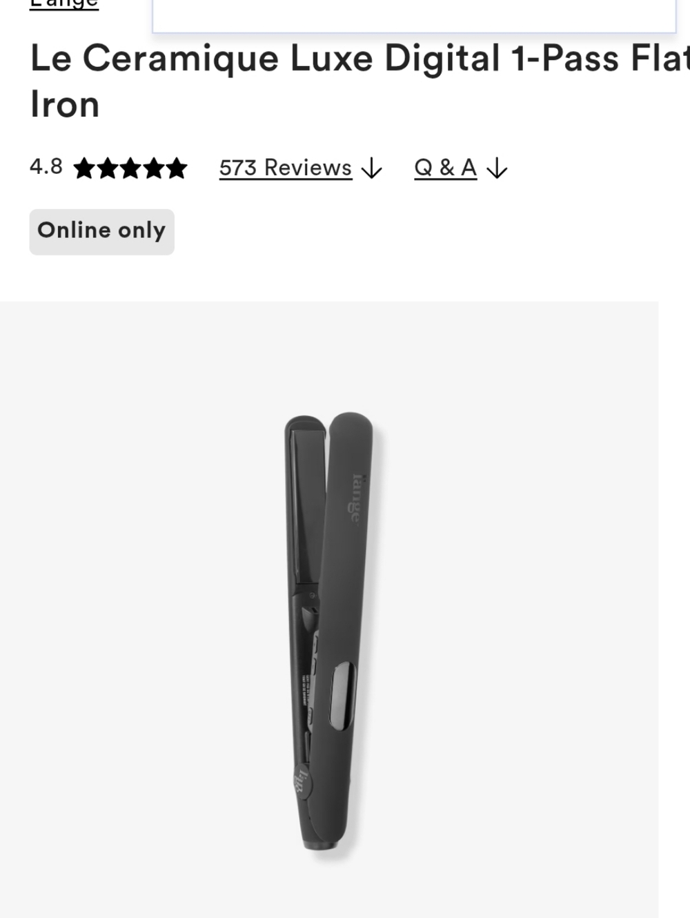 Lange Ceramic Digital Flat Iron in Matte Black